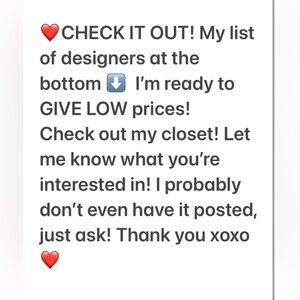 Designers below! Are you looking for something specific? Let me know!